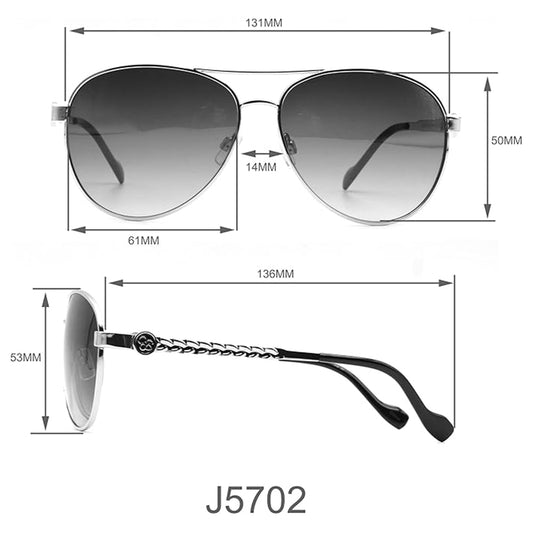 Women's Elegant Metal Aviator Pilot Sunglasses with UV400 Protection