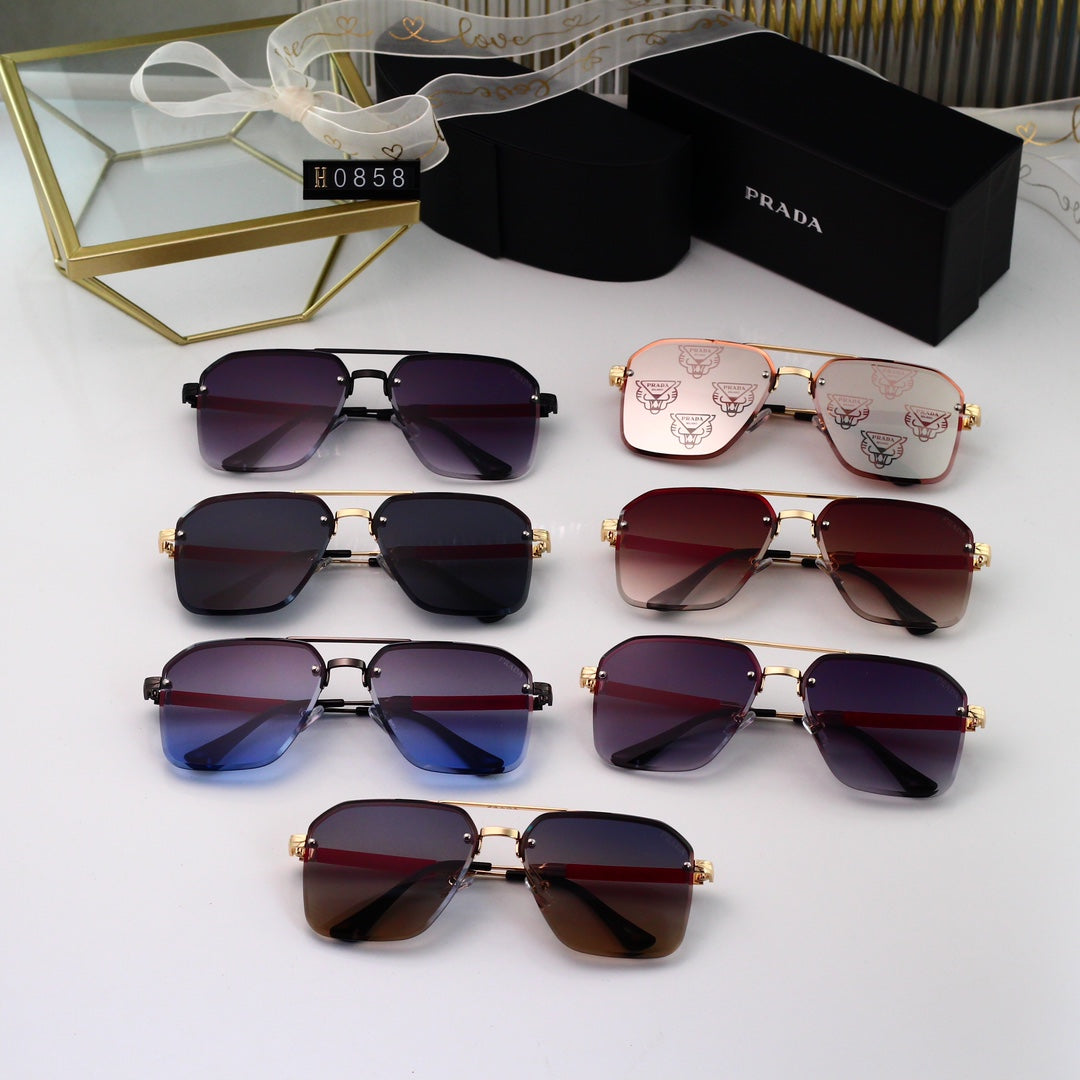 Gold Thin Frame Sunglasses-With Gift Box