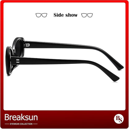 Retro Oval Sunglasses for Women Men Fashion Small Oval Sunglasses 90s Vintage Shades
