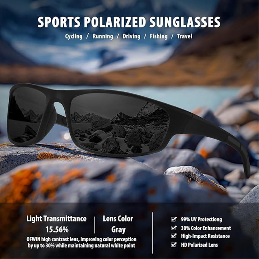 Sports Polarized Sunglasses for Men Women Wrap Around Sun Glasses Fishing Cycling Driving Running UV Protection