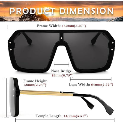 Classic Siamese One Piece Sunglasses Nice Rimless Stylish Retro Design for Women Men