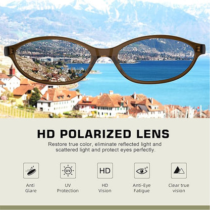 Sunglasses Womens Retro Oval Sunglasses for Women - Cat Eye 90s Glasses UV400 Lightweight Narrow Shades