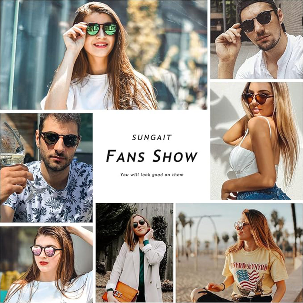 Classic Vintage Round Polarized Sunglasses for Women Men Retro Style UV400