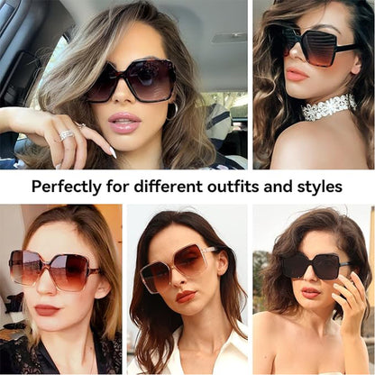 Oversized Square Sunglasses for Women Big Large Wide Fashion Shades for Men UV Protection Unisex