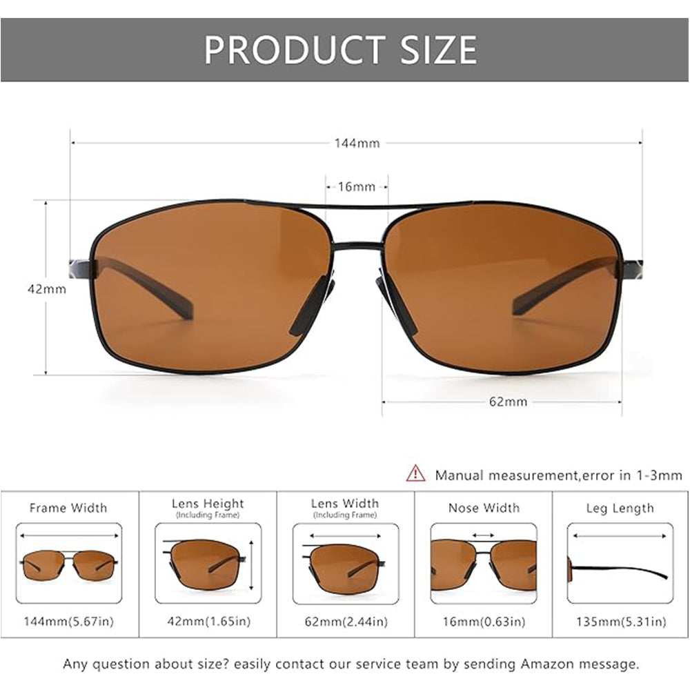 Polarized Sunglasses for Men Driving Mens Sunglasses Rectangular Vintage Sun Glasses for Men/Women