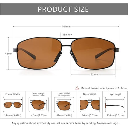 Polarized Sunglasses for Men Driving Mens Sunglasses Rectangular Vintage Sun Glasses for Men/Women