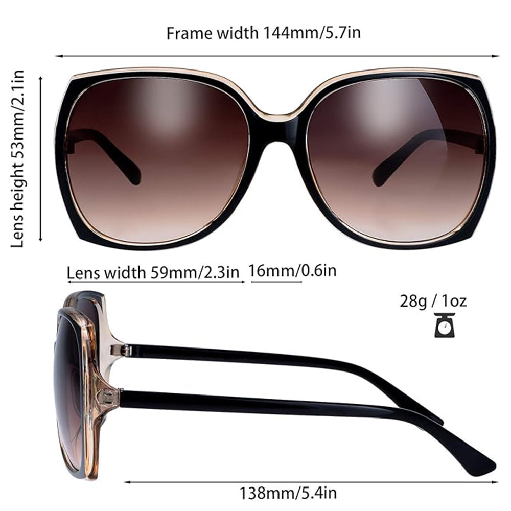Women's Oversized Square Cat Eye Hybrid Butterfly Fashion Sunglasses - Exquisite Packaging