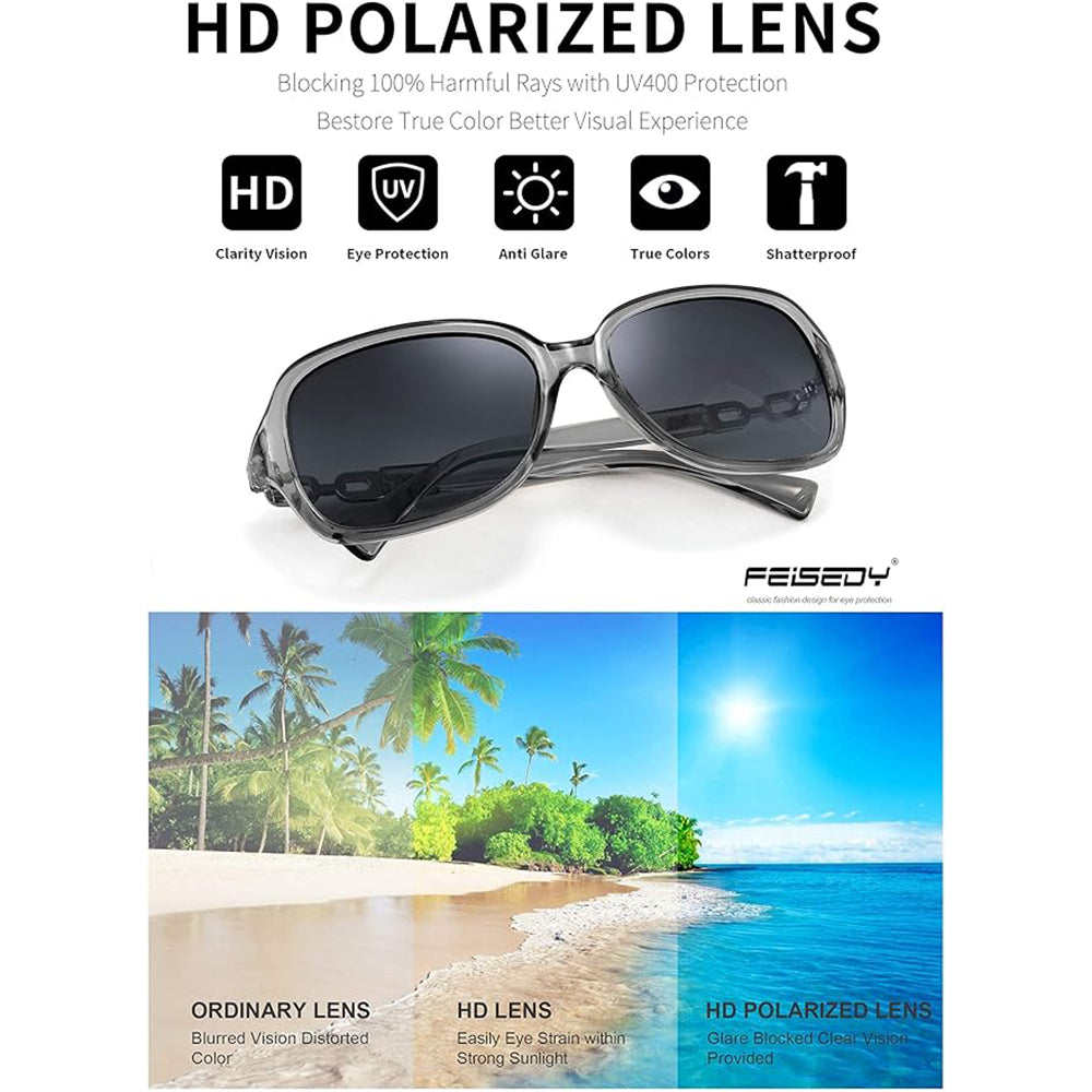 Vintage Square Polarized Sunglasses for Women UV400 Travel Driving Fashion Arcuate Sunglasses