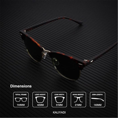 Polarized Sunglasses for Men and Women Semi-Rimless Frame Driving Sun glasses UV Blocking