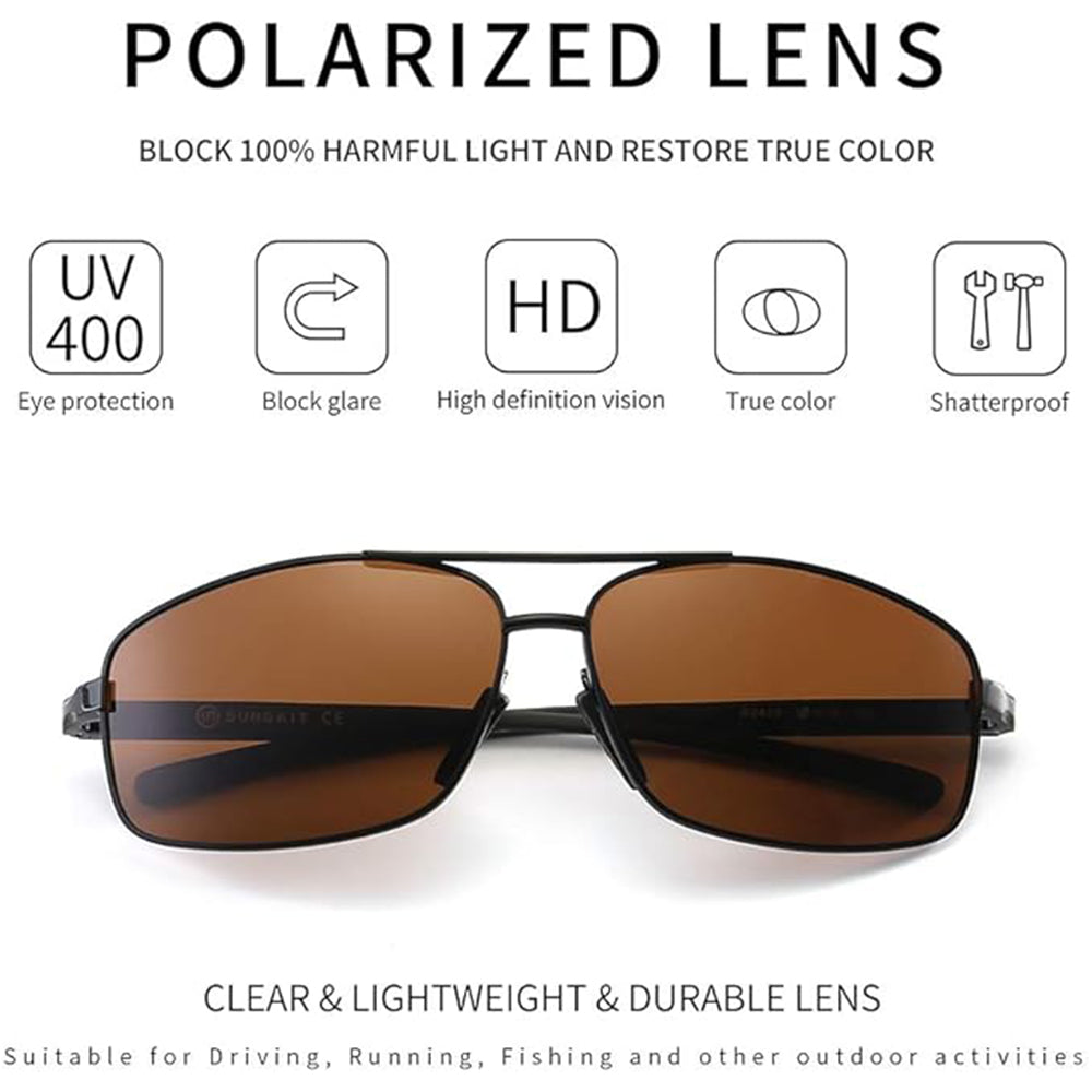 Polarized Sunglasses for Men Driving Mens Sunglasses Rectangular Vintage Sun Glasses for Men/Women