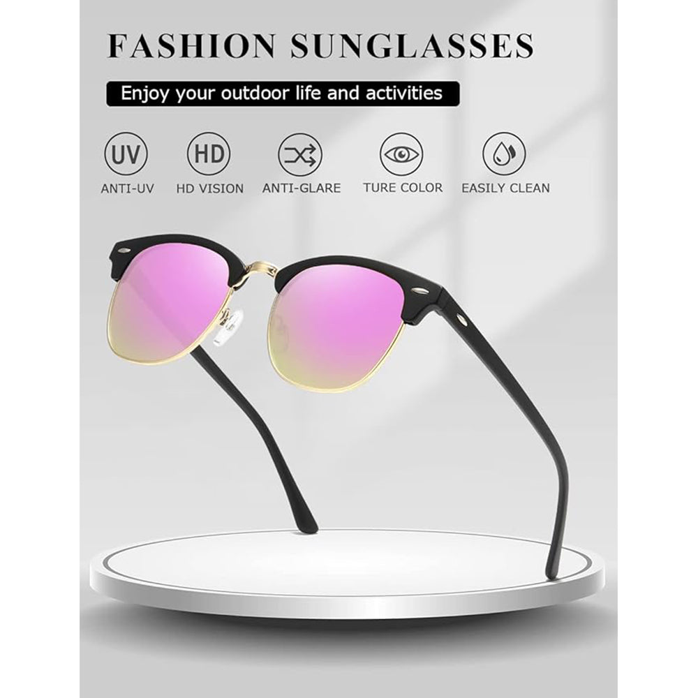 Polarized Sunglasses for Men and Women Semi-Rimless Frame Driving Sun glasses UV Blocking