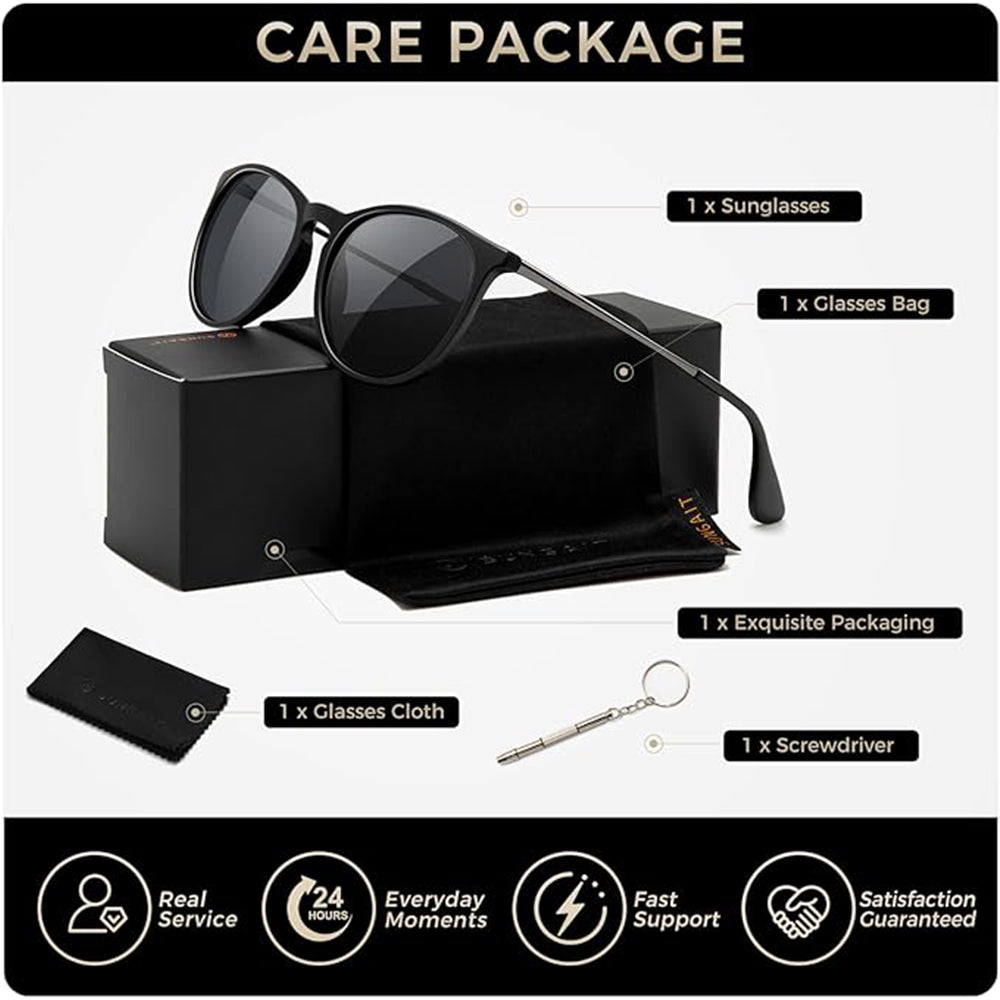 Premium Vintage Round Sunglasses for Women Men Classic Retro Trendy Style