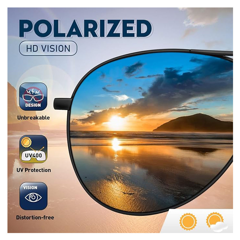 Sunglasses Men Polarized Aviator Sunglasses for Men Women Fishing Driving Sun glasses Metal Frame UV400 Protection