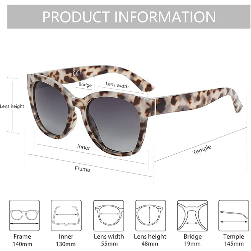 Cateye Polarized Sunglasses for Women - Oversized Sun Glasses UV400 Protection Retro Shades Designer Style