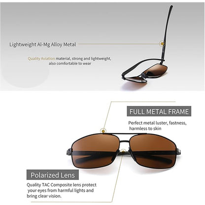 Polarized Sunglasses for Men Driving Mens Sunglasses Rectangular Vintage Sun Glasses for Men/Women