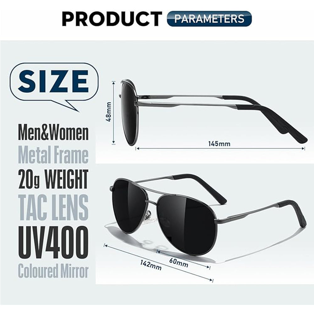 Sunglasses Men Polarized Aviator Sunglasses for Men Women Fishing Driving Sun glasses Metal Frame UV400 Protection