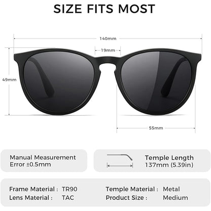 Premium Vintage Round Sunglasses for Women Men Classic Retro Trendy Style