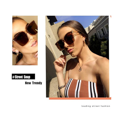 Oversized Polarized Sunglasses - UV400 Protection, Square Fashion Sun Glasses for Outdoor
