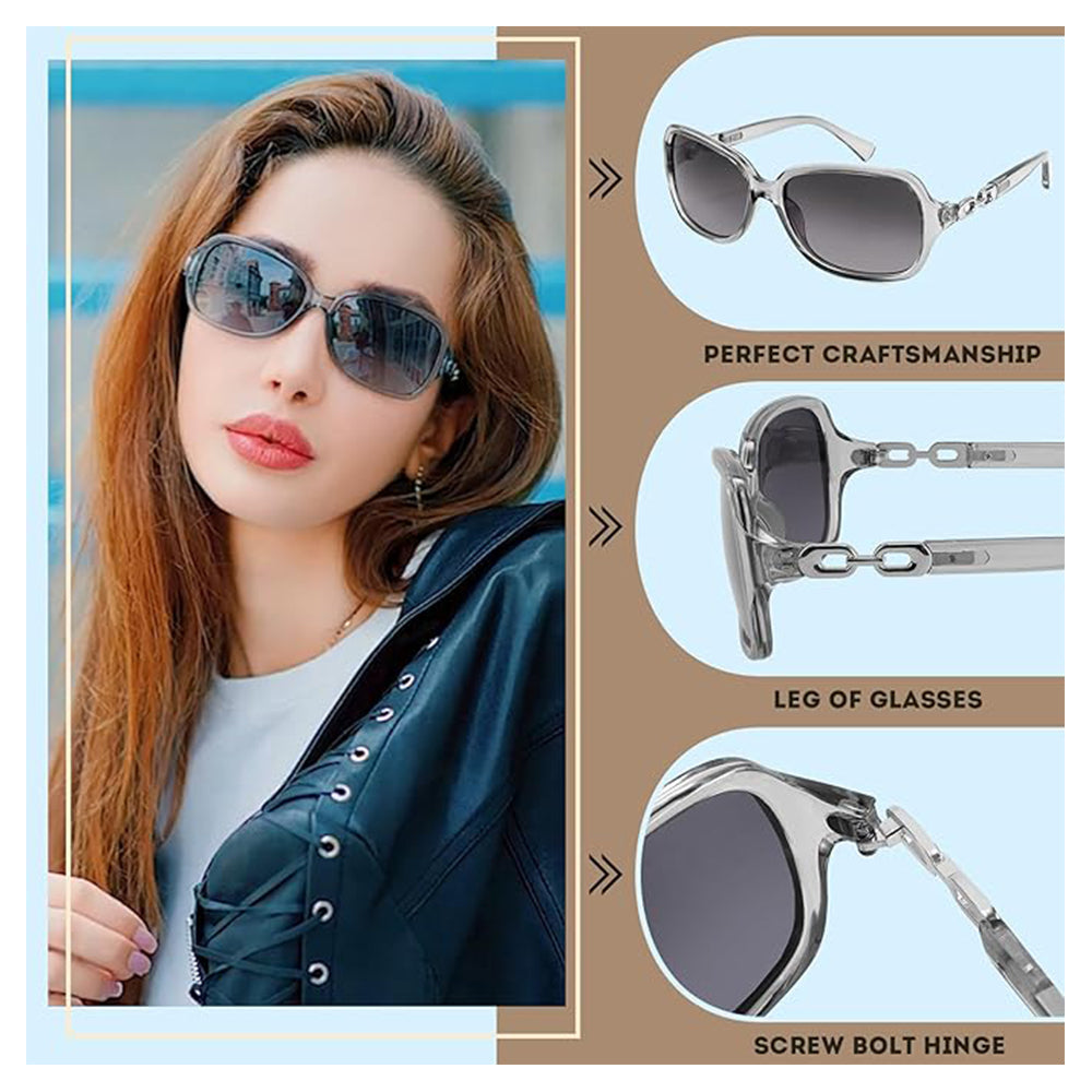 Vintage Square Polarized Sunglasses for Women UV400 Travel Driving Fashion Arcuate Sunglasses