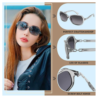 Vintage Square Polarized Sunglasses for Women UV400 Travel Driving Fashion Arcuate Sunglasses