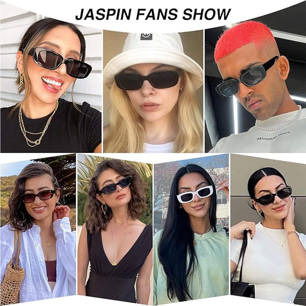 Rectangle Sunglasses for Women Men Trendy Y2k Retro 90s Sun Glasses UV Protection Cool Square Frame