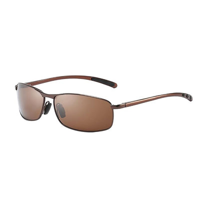 Rectangular Polarized Sunglasses Al-Mg Alloy Temple Spring Hinge UV400