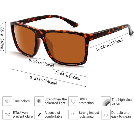 Polarized Sunglasses for Men Driving Mens Sunglasses Rectangular Vintage Sun Glasses for Men/Women
