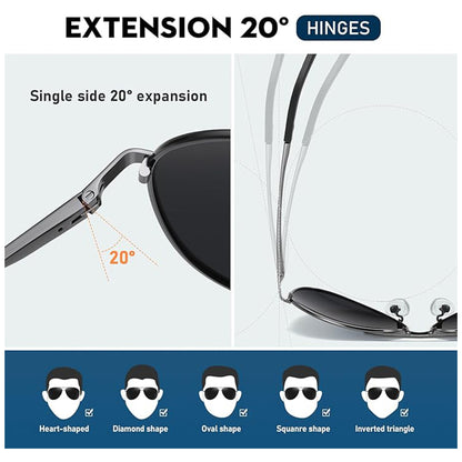 Sunglasses Men Polarized Aviator Sunglasses for Men Women Fishing Driving Sun glasses Metal Frame UV400 Protection