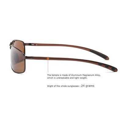 Rectangular Polarized Sunglasses Al-Mg Alloy Temple Spring Hinge UV400
