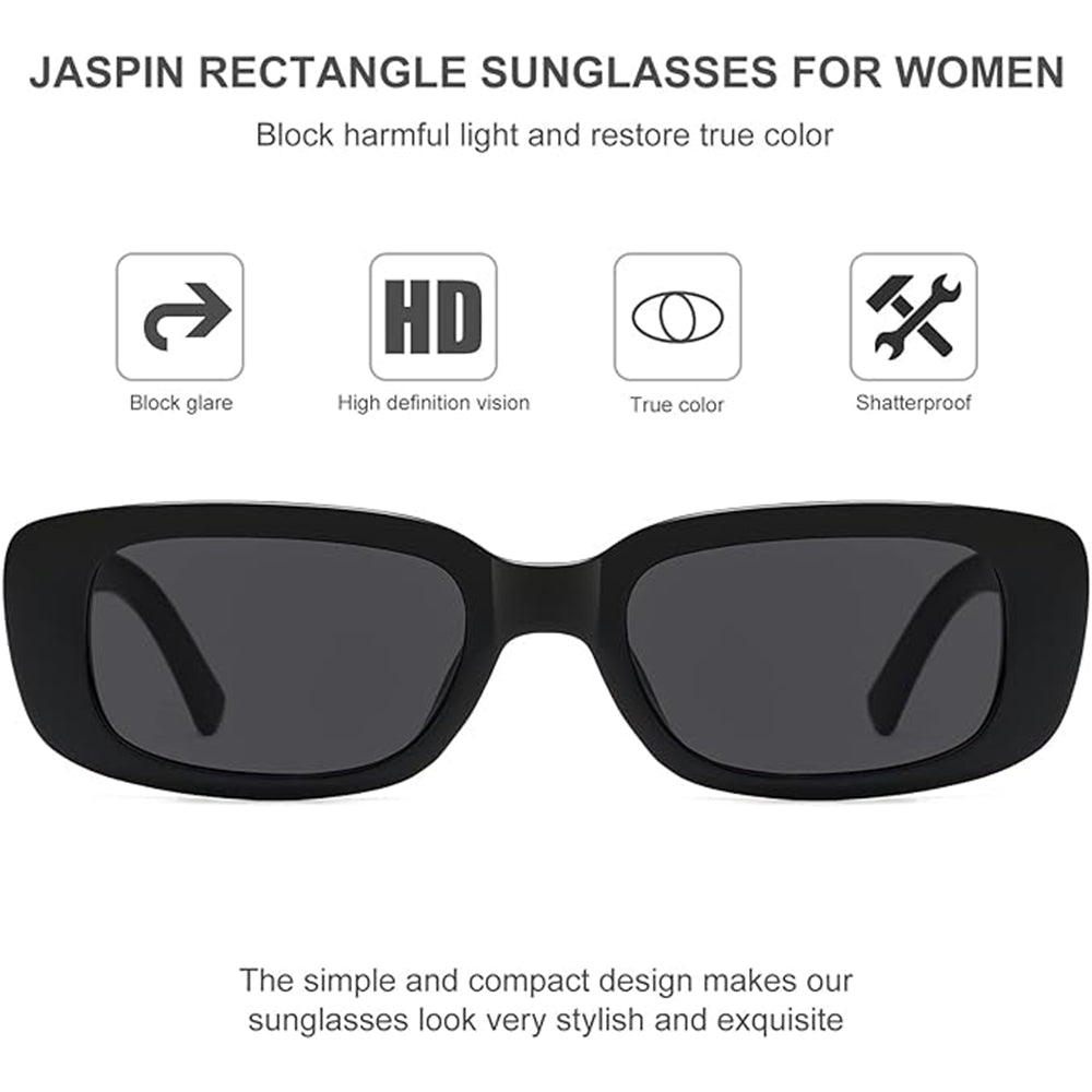 Rectangle Sunglasses for Women Men Trendy Y2k Retro 90s Sun Glasses UV Protection Cool Square Frame
