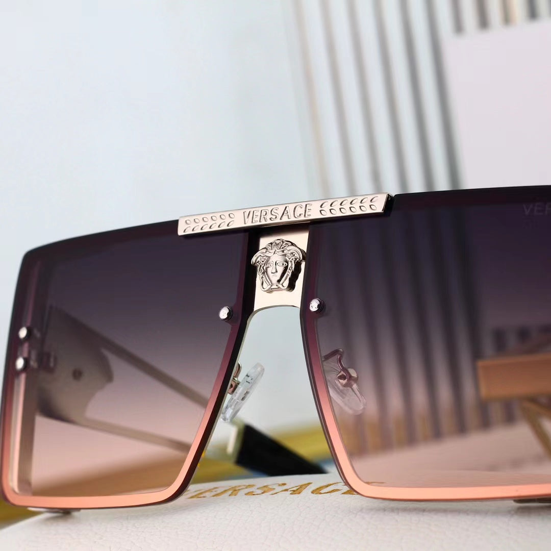Retro Metal Frame Trendy Sun Glasses-With Gift Box