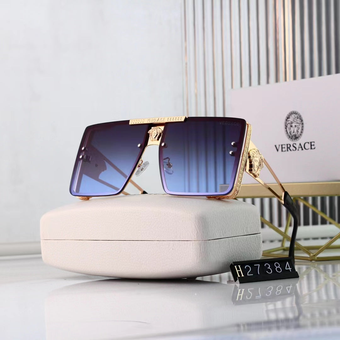 Retro Metal Frame Trendy Sun Glasses-With Gift Box